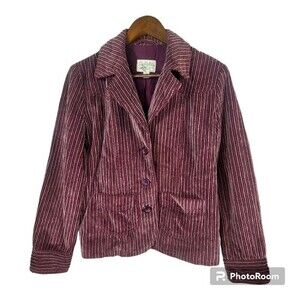 Cabela's Vintage Lined Courduroy Blazer Jacket Burgundy Wine Womens Size Small
